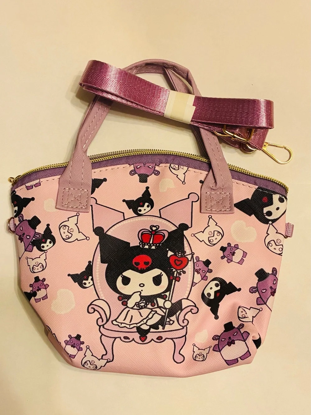 Sanrio Kuromi Small HandBag 2026 Removable Strap Purple NEW Sweet